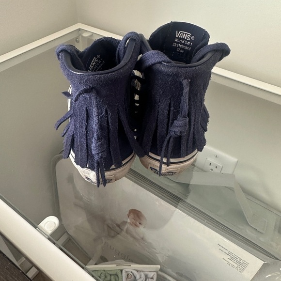 Vans Blue High-Top Sneakers Suede Skate Shoes - Picture 3 of 3